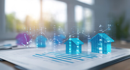 Digital holographic housing data overlaying paper business report