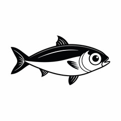 Black and White Tuna Fish Illustration – Stylized Side Profile Drawing for Logos, Science, or Symbolism SVG