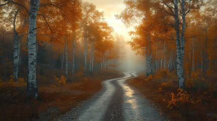 Obraz premium Autumnal forest path