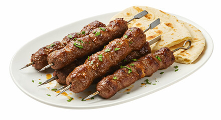 Delicious Beef Kofta Kebabs with Pita Bread