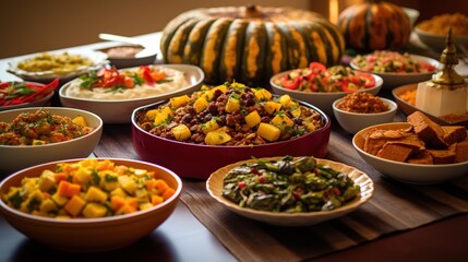 Fototapeta premium Heartwarming Thanksgiving Gathering and Traditions