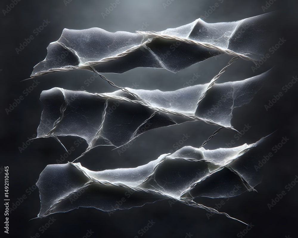 Aufkleber a shattered mirror reflecting multiple versions of the same object, mysterious depth, moody lighting