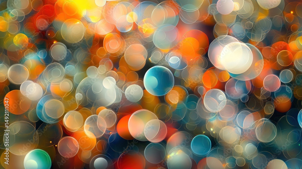 Poster abstract bokeh circles explosion