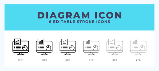 Diagram icon with different stroke. Vector illustration.