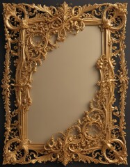 Intricate swirls & flourishes frame  Gold, ornate, wedding, invitation ,  ornate,  template,  baroque