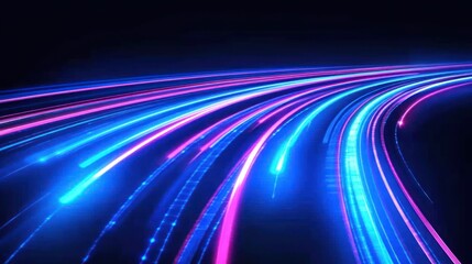 Abstract speed lines, night digital highway
