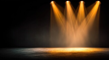 Empty stage lit by spotlights (2)