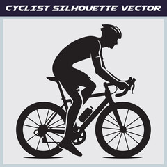 Cyclist Silhouette Vector – Biking, Racing & Outdoor Sports Graphics