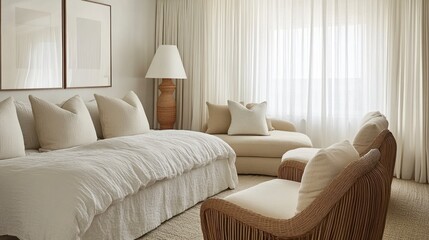 Beige living room with chaise lounge