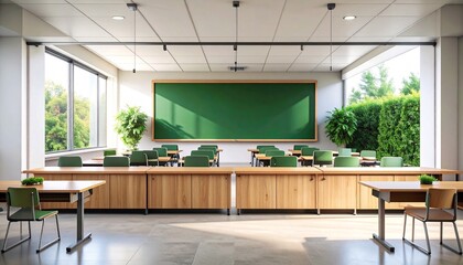 school classroom with school desk
