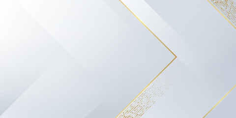 Modern gold white geometric background with luxury abstract golden and grey lines. Luxury decoration golden pattern, halftone gradients. You can use for ad, poster, template, cover, banner.