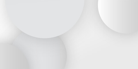 White geometric abstract background overlap layer on bright space with lines effect decoration. Modern graphic design element circles style concept for banner.