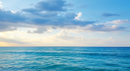 Obraz premium Ocean View with Blue Water and Clouds