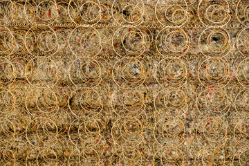 Pattern of old bed mattress springs