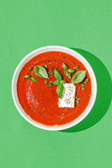 tomato soup with feta and basil