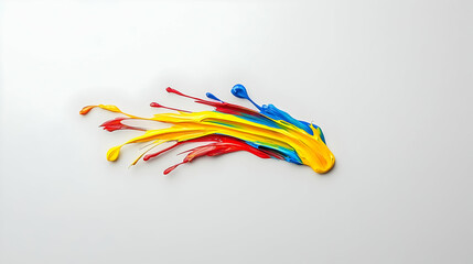 Colorful Paint Splash On White Background
