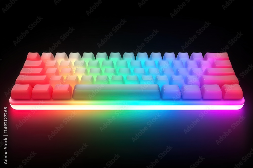 Aufkleber vibrant illuminated gaming keyboard showcasing a spectrum of colors with a sleek design emphasizing 