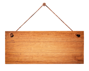 ビンテージな木製のサインボード