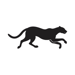 cheetah running fast vector art silhouette