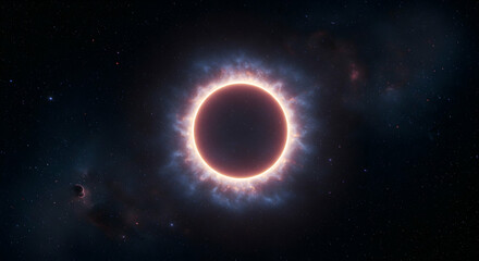 Naklejka premium space, cosmos, universe, Celestial Ring of Fire in Deep Space