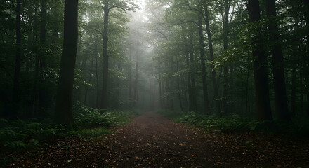 Obraz premium forest, path, trees, Misty Forest Path