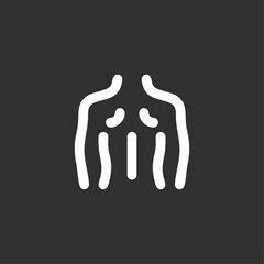 Human body backside icon logo flat vector design