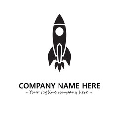 Rocket silhouette logo company design vector illustration