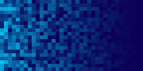 Digital Technology Colorful Blue Pixels Gradient Background. Digital Data Square Blue Pattern. Blue Digital Pixel Mosaic Pattern. Vector Illustration.