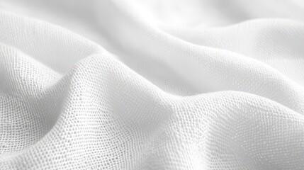Naklejka premium Close-up of white fabric texture with soft waves and folds