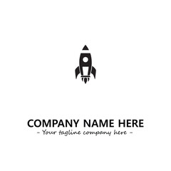 Rocket silhouette logo company design vector illustration