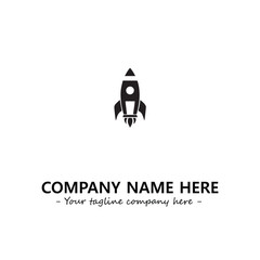 Rocket silhouette logo company design vector illustration