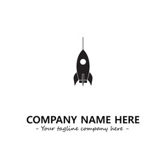 Rocket silhouette logo company design vector illustration