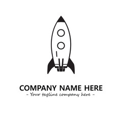 Rocket silhouette logo company design vector illustration