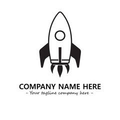 Rocket silhouette logo company design vector illustration