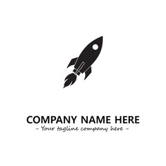 Rocket silhouette logo company design vector illustration