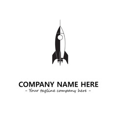 Rocket silhouette logo company design vector illustration
