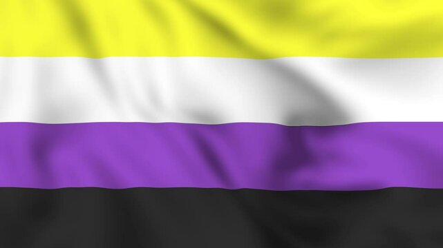 Non binary lgbtq pride Waving flag 4K video animation loop
