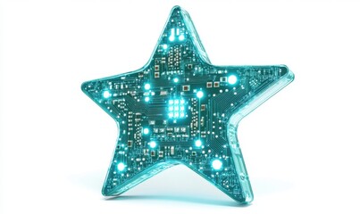 Obraz premium Glowing star-shaped circuit board; technology concept