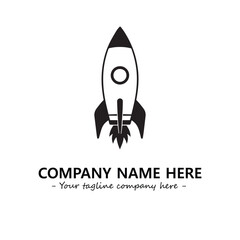 Rocket silhouette logo company design vector illustration