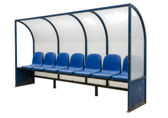 Team Bench Shelter Durable Weatherproof Dugout for Sports Fields on Transparent background