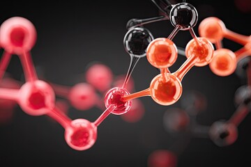 Complex molecular structure with vibrant atoms