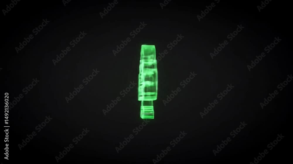 Poster glowing cloud with server storage icon animation on dark background