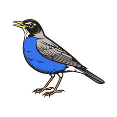 Obraz premium Illustration of a robin bird icon on white background