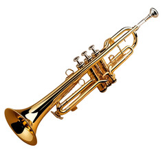 golden trumpet isolated on white