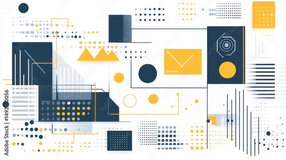 Poster abstract geometric data visualization