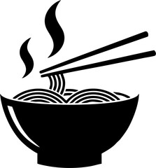Vector Noodle Bowl Icon for Food Truck Branding