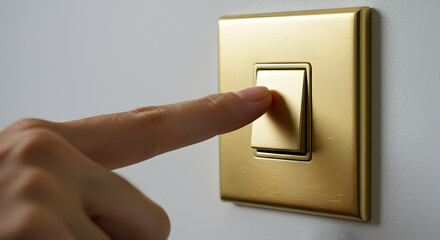 finger,  hand,  switch, Finger about to Turn on a Gold Light Switch