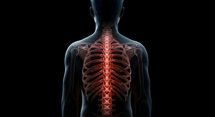 human,  anatomy,  spine, Human Thoracic Spine and Rib Cage Anatomy
