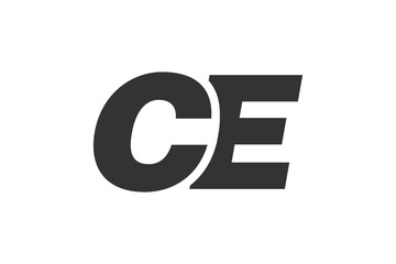 CE Techno Editable Font Logo For Corporate Branding. Bold, Futuristic Design With Unique Typographic Ideas. Minimal Custom Type And Dynamic Letter