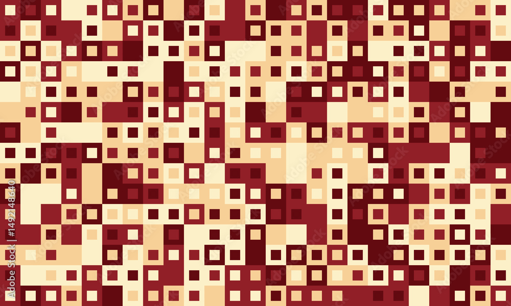 Poster abstract geometric pattern. warmtoned squares create a dynamic, pixelated texture ideal for backgrou